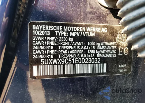 2014 BMW X3 xDrive28I from USA, damaged, VIN 5UXWX9C51E0D23032